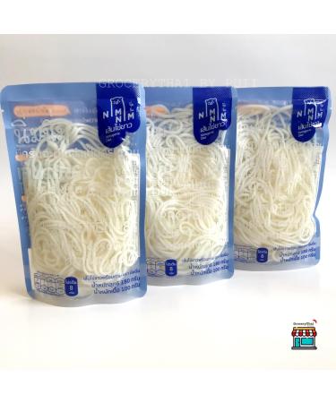 Udon Egg White Noodle , No flour, Gluten Free, Weight loss, 35 Kcal) Pack of 3