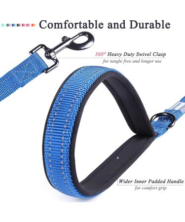 Vivaglory Traffic Handle Dog Leash - 1.2m Reflective & Padded for Training - Strong Metal Hook - Blue - Buy Online on GoSupps.com