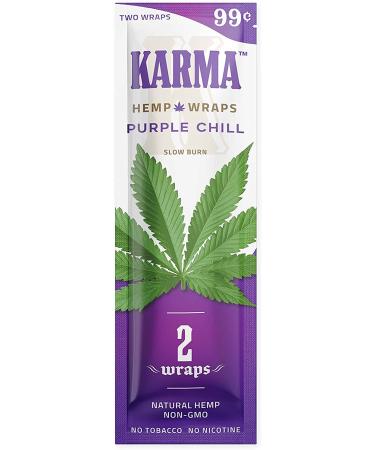 Karma Hemp Natural Wraps - Non GMO - 2 Wraps Per Pack - 25 Pack Display (Purple Chill) - Buy Online on GoSupps.com