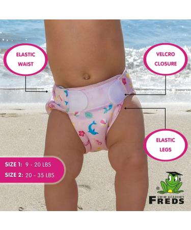 Buy Freds Swim Academy Reusable Swimming Diaper - Soft Adjustable Swim Nappy for Babies (Pink Size 2) - International Shipping Available - Buy Online on GoSupps.com