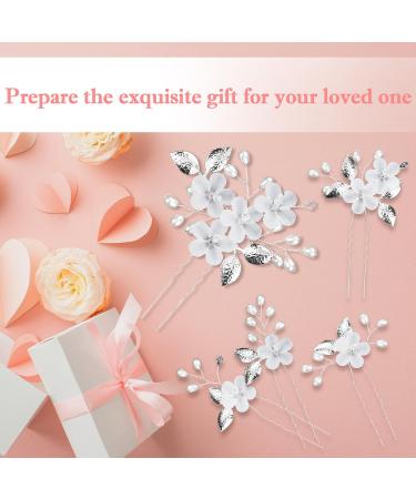 Bridal Hair Accessories Wedding Hair Accessories For Women Bridal Hair Pins Bridesmaid Hair Accessories Flower Bridal Hair Clips U-Shaped Wedding Hair Clips For Women Girls(Silver) - Buy Online on GoSupps.com