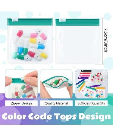 Sherr 35 Pcs Zippered Pill Pouch Bags | Reusable Translucent Medicine Organizer Set | Travel Plastic Pill Storage with Slide Lock | Classic Colors - Buy Online on GoSupps.com