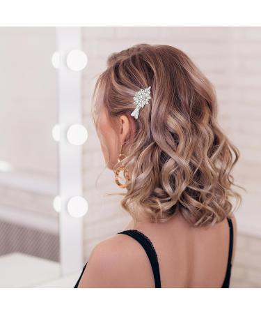 2PCS Crystal Hair Clips Rhinestone Flower Hair Clip Bling Hair Accessories for Women Bride Bridesmaid French Hairpins Fancy Hair Barrettes Hair Jewelry - Buy Online on GoSupps.com