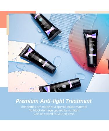 Aokitec Poly Nail Gel Kit - 14Pcs Nail Extension Set with 7 Colors, UV LED Nail Lamp - DIY Acrylic Polygel Builder for Nail Polish and Extensions - Buy Online on GoSupps.com