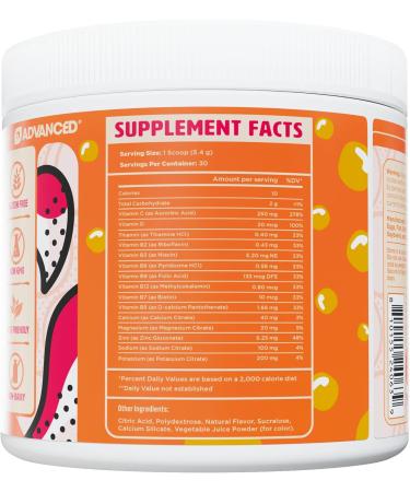 Advanced x Kung Fu Tea Hydration Powder + Immunity Support | Electrolyte Drink Mix with Vitamin C Zinc Vitamin D | Zero Sugar Keto Friendly - (30 Servings Peach Oolong) Peach Oolong 5.71 Ounce (Pack of 1) - Buy Online on GoSupps.com