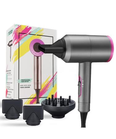 Yunshengmy Professional Hair Dryer - 2000W Powerful AC Motor for Quick Drying and Ionic Hair Care. Features 2 Speed and 3 Heat Settings for Multi Women and Men Hairstyles