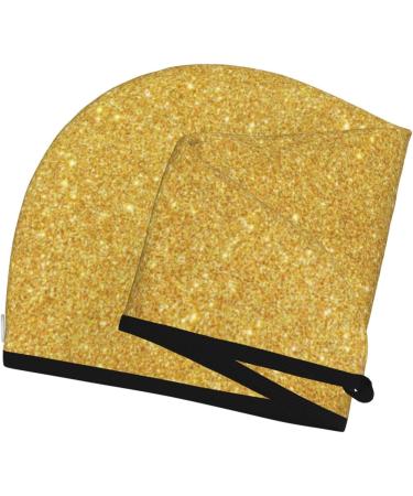 Gold Shiny Microfiber Hair Towel - Super Absorbent Coral Velvet Wrap for Women | Quick Dry Cap for Long & Curly Hair - Buy Online on GoSupps.com