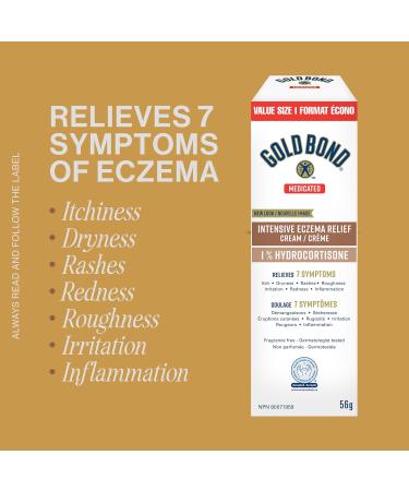 Gold Bond Eczema Relief 1% Hydrocortisone Cream Intensive Formula 5 Moisturizers Maximum Strength Relieves 7 Symptoms Itch Dryness Rashes Redness Roughness Irritation Inflammation 56g 56 g (Pack of 1) - Buy Online on GoSupps.com