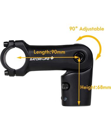 Satori UP2+ E-Bike Riser Handlebar Stem - 1-1/8 x 31.8mm x 65mm/90mm/110mm - 3D Forged Alloy - Heavy Duty - Up to 45 km/h - 28 MPH - Buy Online on GoSupps.com