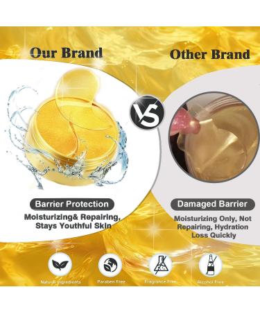 24K Gold Eye Mask Under Eye Mask Reduce Dark Circles Puffy Eyes Undereye Bags effectively improving eye bags fine lines and wrinkles - Under Eye Patches (60 pieces) - Buy Online on GoSupps.com