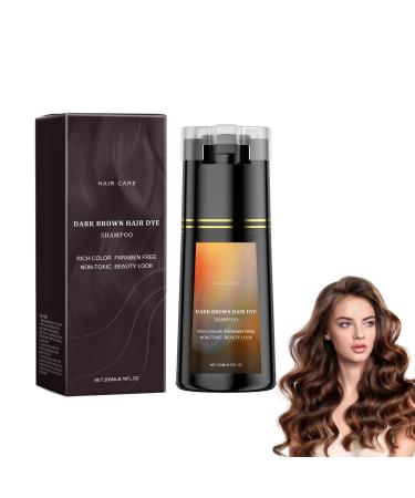 Wootapson Light Brown Hair Dye Shampoo Instant Hair Dye Shampoo Lasting Color Natural Softness Creates Perfect Colour Suitable for All Hair Types for Men and Women - 200ml