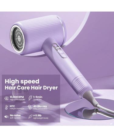 Professional Ionic Hair Dryer 1600W | Fast Drying Low Noise Blow Dryer with Diffuser - Perfect Gift (Purple - Buy Online on GoSupps.com