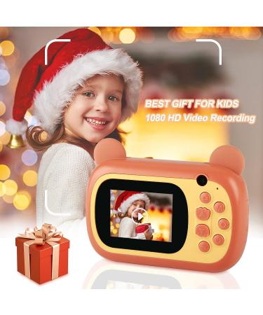 Instant Print Camera for Kids - Updgrade Selfie Kids Camera with Zero Ink | Dual Lens | 1080P HD | 2.4 Inch | 1000 mAh | 3 Rolls Print Paper Camera for Girls Boys Age 3-12 Birthday Brown - Buy Online on GoSupps.com