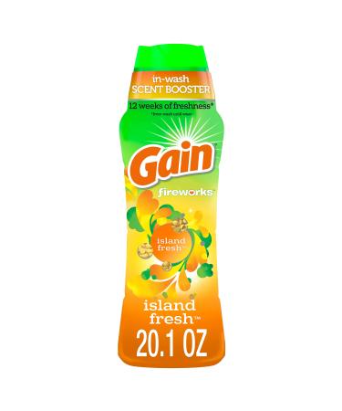 GAIN Gain Fireworks in-Wash Scent Booster Beads, Island Fresh, 20.1 Ounce, Pack of One Laundry Scent Booster Beads