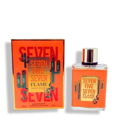 SEVEN FIVE SEVEN FLAME EAU DE TOILETTE 3.4 FL. Oz. Spicy leather fragrance For Men's - Buy Online on GoSupps.com