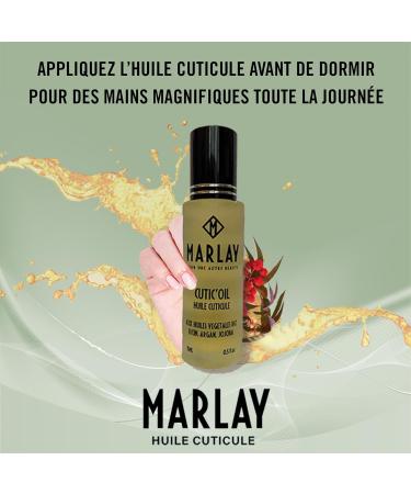 Marlay Cosmetics - Cutic oil Nail Cuticle Oil 15 ml - Organic Roll-on Treatment - Nourishing & Fortifying Oil - Emollient Water - 99% Natural Origin 100% Organic - Yuka 100/100 - Made in France - Buy Online on GoSupps.com