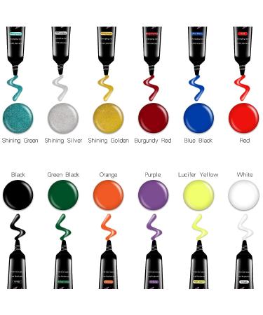 SEISSO Stamp Nail Polish Gels - 12 Colors Stamping Gels (Black, White, Glitter) for Nail Stamp Plate Stamper - Buy Online on GoSupps.com