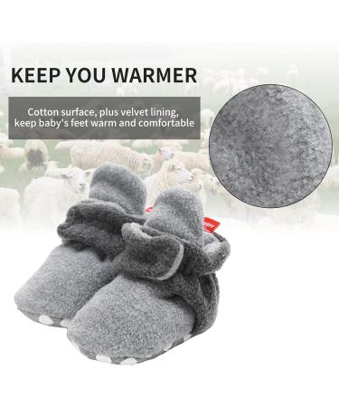 EDOTON Unisex Newborn Winter Boots - Non-Slip Soft Stay On Bootie Sock 6-12 Months - Gray - Buy Online on GoSupps.com
