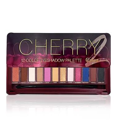 Ccolor Cosmetics - Cherry 2 12 Color Eyeshadow Palette Makeup Highly Pigmented Eye Shadow Makeup Eyeshadow Palette Cherry(2) 12 Color Eyeshadow Palette