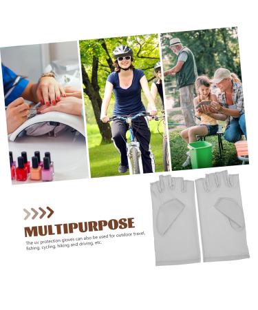 FRCOLOR 1 Pair Nail Gloves Glove for Nail Lamp Fingerless Gloves Led Dry Lamp Gloves Anti Uv Gloves Protective Gloves Manicure Gloves Uv Protection Spandex Riding 17x8.5cm Light Grey - Buy Online on GoSupps.com