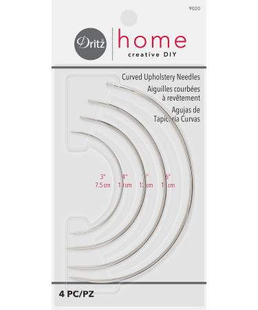 Dritz Home 9020 Curved Upholstery Hand Needles, Size 3, 4, 5 & 6-Inch (4-Piece)