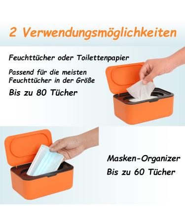 Buy Refillable Wet Wipes Box for Baby & Adults - Keep Cloths Fresh with Easy Single-Hand Operation - Orange Color - Buy Online on GoSupps.com