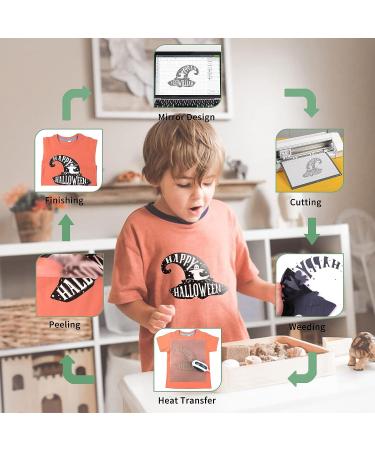 HTVRONT 12x25ft White & Black Heat Transfer Vinyl Rolls for Shirts - Easy to Cut & Weed - Iron On Vinyl for Heat Vinyl Design - Buy Online on GoSupps.com