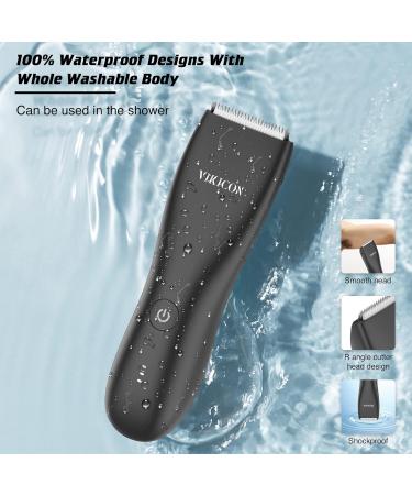 Vikicon Intimate Razor for Men - IPX7 Waterproof Body Hair Trimmer with Anti-Cut Ceramic Blade & Charging Station | Buy Internationally - Buy Online on GoSupps.com