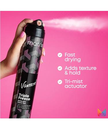 MATRIX Vavoom Triple Freeze Extra Dry Hairspray | Adds Volume and Lift | Fast-Drying 24 Hour Hold | Humidity Resistant | 9 Oz. 9 Ounce (Pack of 1) - Buy Online on GoSupps.com