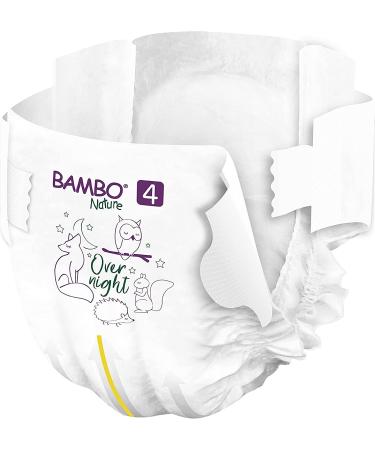 Bambo Nature Overnight Eco-Friendly Baby Diapers  Sizes 3 to 6 Available  White  96 Count Size 4 (96 Count) 96 - Buy Online on GoSupps.com