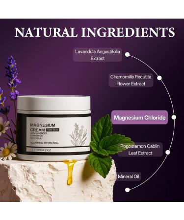Roseblem Magnesium Cream Lotion & Body Butter for Sleep Relaxation & Moisturizing with Lavender & Chamomile Calming Relief for Body Legs & Feet Stress Cramps & Restful Sleep Support 4.23OZ - Buy Online on GoSupps.com