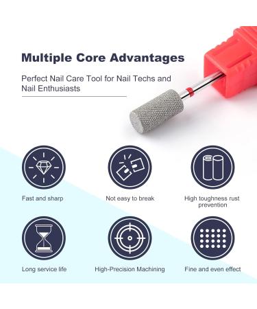 BNG Diamond Nail Drill Bit Professional 3/32" Shank Flat Top Barrel Shape Electric Nail File for Cuticle Cleaner Gels Nail Art Acrylics Manicure Pedicure Salon Tool Fine - Buy Online on GoSupps.com