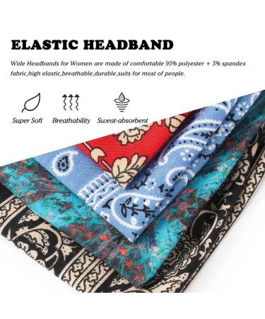 Acenail Boho Headbands - Wide Knotted Turban Headband for Women - Nonslip Elastic Hairband for Sports and Yoga - Floral Bohemian Head Wraps - Buy Online on GoSupps.com