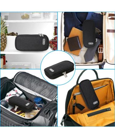 Youshares Insulin Cooling Bag - Diabetic Case with 2 Nylon Cooling Packs Black - Keep Insulin Safe & Cold for Diabetics - Buy Online on GoSupps.com