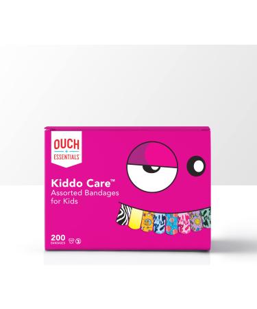 Ouch Essentials Kiddo Care - Kids Adhesive Bandages Assorted Styles 200 Count