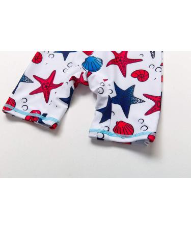 BONVERANO Baby Boys Swimsuit 12-18 Months Blue Star | UPF 50+ Full-Zip Hoodie Toddler Bathing Suit - Buy Online on GoSupps.com