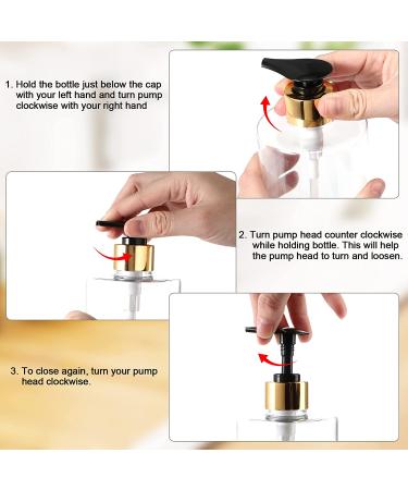 3-Piece Pump Bottle Set | Refillable Shampoo, Conditioner, and Soap Dispenser | Shower Dispenser with 6 Labels | Bathroom Lotion and Body Wash | Black and Gold - Buy Online on GoSupps.com
