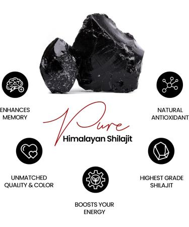 FOUZEE Pure Himalayan Shilajit 50g - Authentic Hard Consistency, Natural Source of Fulvic Acid & 85+ Trace Minerals with Stainless Steel Spoon - 1.76oz (Pack of 1) - Buy Online on GoSupps.com