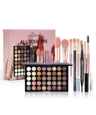 Wishesmar complete set of cosmetics for eyes everything in a make-up set for eyes-full make-up sets with eyeshadow eyelin eyebrow maskara make-up brush #b eyes make-up sets b