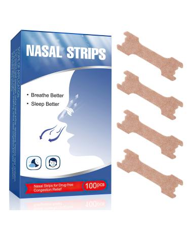 Nose Strips For Breathing  Snore Strips Reduce Sonring  Sleep Tape For Breathe Better  Extra Strength Relieve Stuffy Nose By Colds & Allergies  Improves Sleep Quality (100PCS)