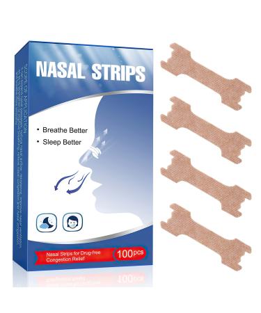 Nose Strips For Breathing  Snore Strips Reduce Sonring  Sleep Tape For Breathe Better  Extra Strength Relieve Stuffy Nose By Colds & Allergies  Improves Sleep Quality (100PCS)
