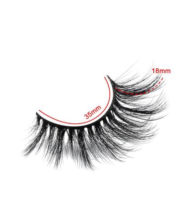 Derun 18MM 3D Mink Lashes Packs - Criss-cross Fluffy & Natural Look - Thick Volume & Reusable - 5 Pairs D66 - Buy Online on GoSupps.com