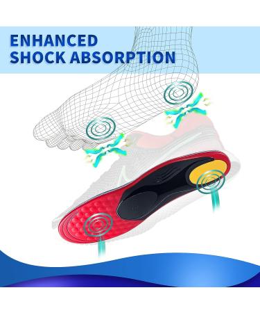 Orthotic Flat Feet Arch Support Insoles - Metatarsal Inserts for Plantar Fasciitis & Foot Pain Relief - Red, Size S Men (6-7.5) / Women (8-9.5) - Buy Online on GoSupps.com