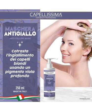 DERMOCURA Capellissima Professional antigel set effective antiyellow shampoo 250 ml and antiyellow mask 250 ml removes yellow and restores a natural effect for white or treated hair - Buy Online on GoSupps.com