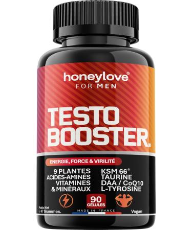 Testosterone Musculation Homme | 90 g lules Testo booster Puissant | Libido Energie & boost Performance Men & testost rone | 9 Plantes tribulus Fenugrec DAA Taurine zinc - sans gel
