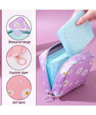 KALIONE 3 Pack Sanitary Napkin Storage Bag | Reusable Menstrual Cup Pouch for Women | Daisy Print | Portable & Zippered | Ideal for Office, School, Travel - Buy Online on GoSupps.com
