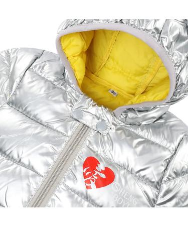 Baby Winter Hooded Puffer Jacket - Silver 100cm to 110 Lightweight Outerwear - Buy Online on GoSupps.com