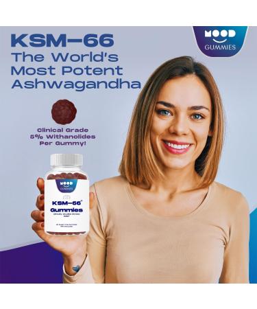Mood Gummies De-Stress KSM-66 Gummies - Clinical-Grade Ashwagandha Gummies with 5% Withanolides - 2700mg per Gummy - Clinical-Grade Stress Relief Enhanced Sleep & Balanced Mood - Vegan Non-GMO Gluten-Free Sugar-Free - 1 Month Supply - Buy Online on GoSupps.com