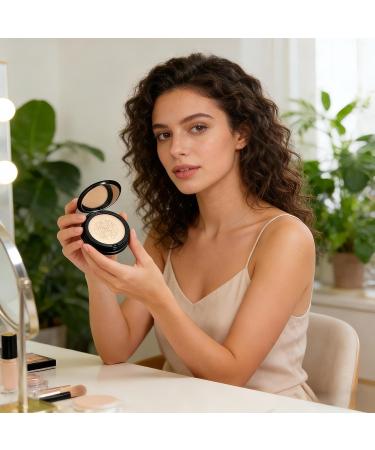 Cushion Foundation Waterproof Moisturizing Lightweight Natural Makeup Air Cushion CC Cream Foundation | For Everyday Wear Spring Autumn Night Evening Wedding Travel Beach Photography Stage - Buy Online on GoSupps.com
