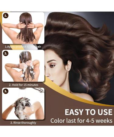 Dulele Dark Brown Hair Dye Shampoo - Instant Color for Gray Hair | Herbal Formula for Women & Men - Buy Online on GoSupps.com